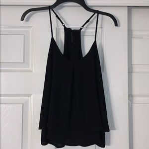 Black flounce tank